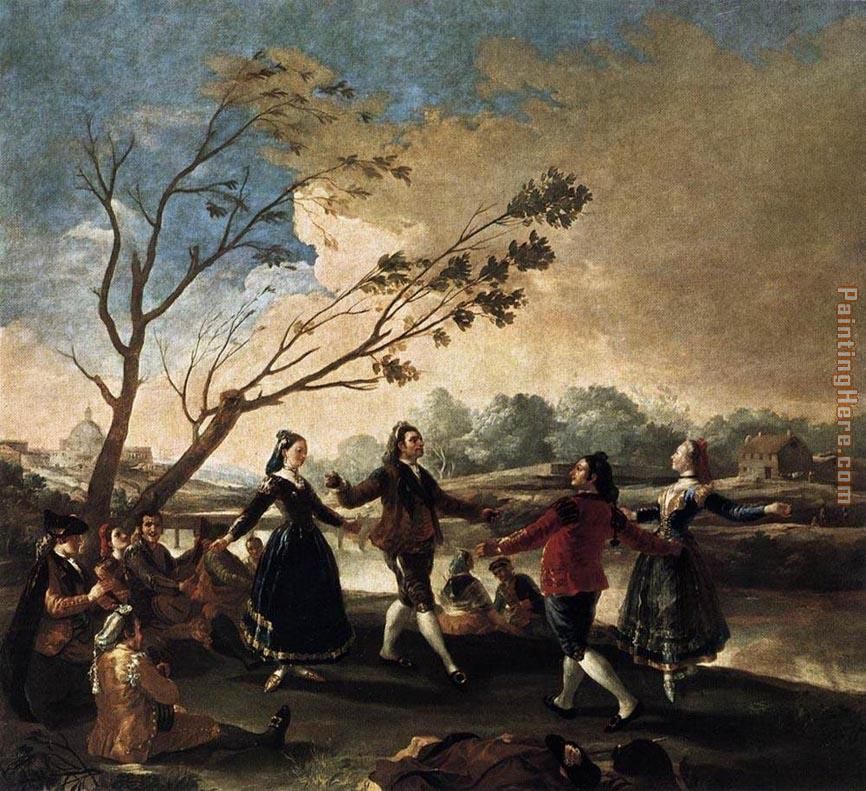 Dance of the Majos at the Banks of Manzanares painting - Francisco de Goya Dance of the Majos at the Banks of Manzanares art painting